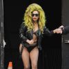 Lady Gaga (qui a changé 3 fois de tenue) à son arrivée sur l'émission "Late Show et David Letterman" à New York, le 2 avril 2014.