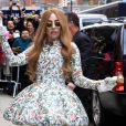  Lady Gaga arrive sur le plateau de l'&eacute;mission "Late Show With David Letterman" &agrave; New York, le 2 avril 2014. 