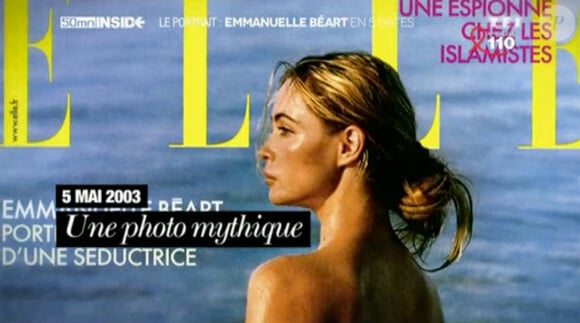 Emmanuelle Béart dans "50 min inside" sur TF1. Le 6 avril 2014. L'actrice y évoque son choix de poser nue pour la magazine ELLE.