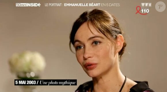 Emmanuelle Béart dans "50 min inside" sur TF1. Le 6 avril 2014.