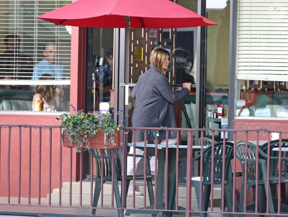 Jennifer Aniston sur le tournage du film "Cake" à Los Angeles, le 8 avril 2014