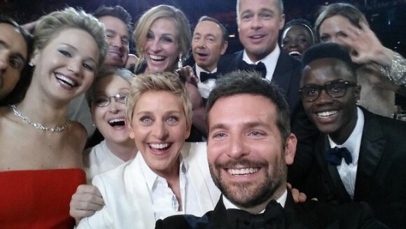 Le fameux selfie aux Oscars 2014.