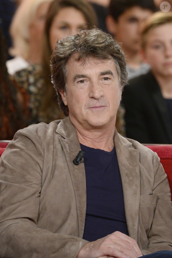 François Cluzet lors de l'enregistrement de l'émission "Vivement Dimanche" à Paris le 9 avril 2014. L'émission sera diffusée le 13 avril