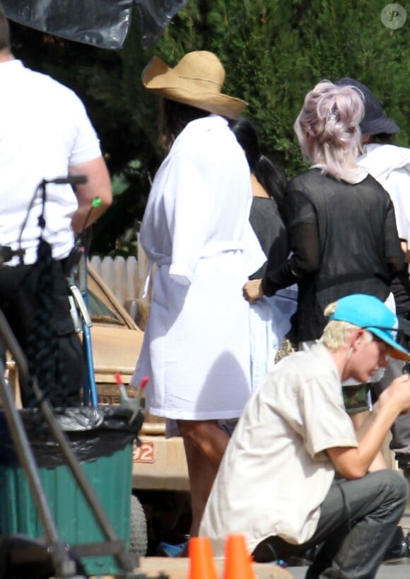 Nicole Kidman arrive sur le tournage de Strangerland à Canowindra, Australie, le 8 avril 2014.