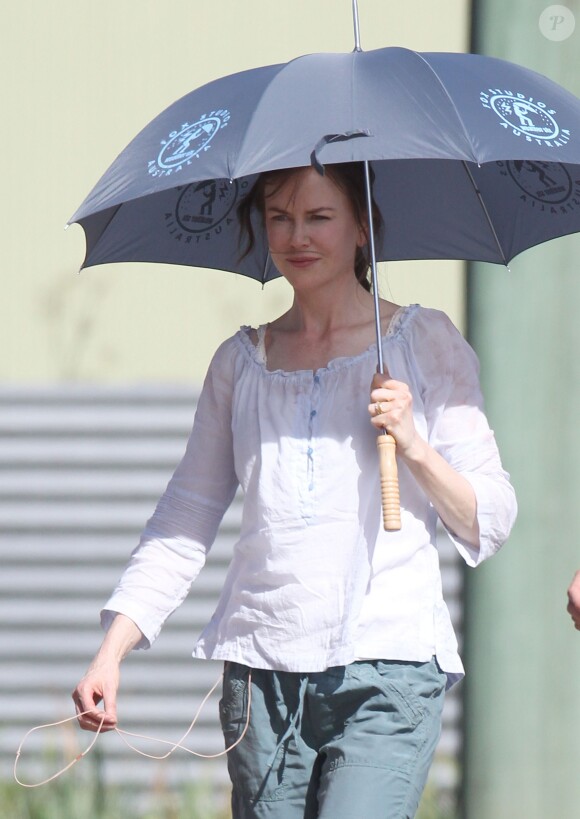Nicole Kidman sur le tournage de Strangerland à Canowindra, Australie, le 7 avril 2014.