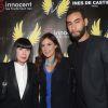 Chantal Thomass, La Fouine et Marion Bartoli à la soirée de lancement de sa marque "Wingista" au VIP Room à Paris, le 9 avril 2014. L'ex-tennis woman s'est lancée dans la création d'accessoires pour chaussures.