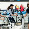 Catherine, Duchess of Cambridge takes the helm of an America's Cup yacht as she races Prince William in Aukland Harbour, New Zealand on April 11, 2014. The Duchess won. Photo by Anwar Hussein/PA Photos/ABACAPRESS.COM11/04/2014 - Auckland