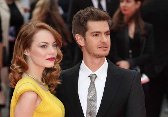 Emma Stone and Andrew Garfield arriving for the world premiere of the film The Amazing Spiderman 2, held at the Odeon Leicester Square, central London, UK, April 10, 2014. Photo by ABACAPRESS.COM11/04/2014 - London