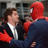 Andrew Garfield lors de la première du film "The Amazing Spider-Man 2 : le destin d'un Héros" au cinéma Odeon Leicester Square à Londres, le 10 avril 2014.