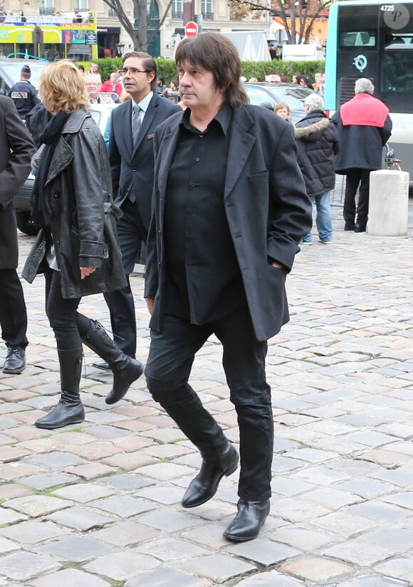 Le producteur Michel Algay aux obsèques de Frank Alamo en l'église de Saint-Germain-des-Prés à Paris, le 18 octobre 2012.
