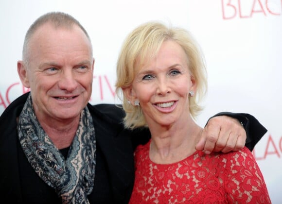 Sting et Trudie Styler à la première de "Black Nativity" à New York le 18 novembre 2013.