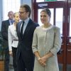 La princesse Victoria et son époux le prince Daniel de Suède ont visité le SFI à Stockholm, le 15 avril 2014.