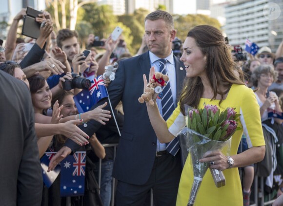 The Duchess of Cambridge meets well wishers after a reception hosted by the Governor and Premier of New South Wales at the Sydney Opera House, during the tenth day of their official tour to New Zealand and Australia. Wednesday April 16, 2014. Photo by Arthur Edwards/The Sun/PA Wire/ABACAPRESS.COM16/04/2014 - Sydney