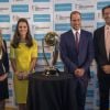 The Duke and Duchess of Cambridge stand with Glenn McGrath (right), women's cricketer Ellyse Perry (left) and the Cricket World Cup trophy at a reception hosted by the Governor and Premier of New South Wales at the Sydney Opera House, during the tenth day of their official tour to New Zealand and Australia. Wednesday April 16, 2014. Photo by Arthur Edwards/The Sun/PA Wire/ABACAPRESS.COM16/04/2014 - Sydney