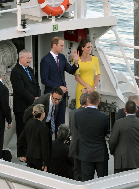 The Duke and Duchess of Cambridge depart from the Man O'War steps wharf on a boat to Admiralty House following a reception hosted by the Governor and Premier of New South Wales during the tenth day of their official tour to New Zealand and Australia. Wednesday April 16, 2014. Photo by Anthony Devlin/PA Wire/ABACAPRESS.COM16/04/2014 - Sydney