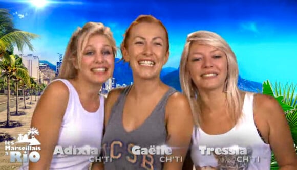 Adixia, Gaëlle et Tressia débarquent dans l'aventure "Les Marseillais à Rio", épisode du 16 avril 2014 diffusé sur W9.