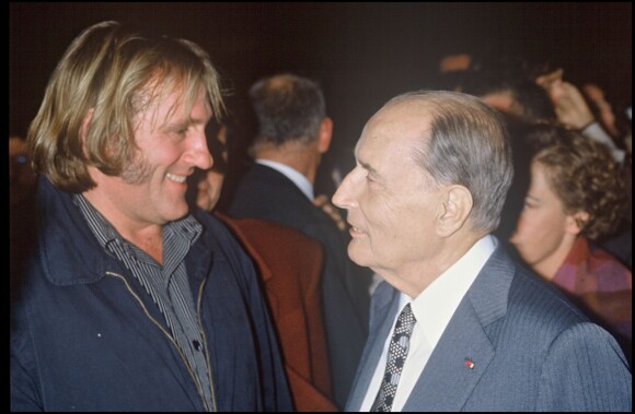 Archives, Gérard Depardieu et le président François Mitterrand, à la première de Germinal à Lille, le 25 septembre 1993