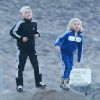 Exclusif - Gwen Stefani enceinte, son mari Gavin Rossdale et leurs fils Kingston et Zuma profitent de leur dernier jour au ski en famille à Mammoth, le 5 janvier 2014. 