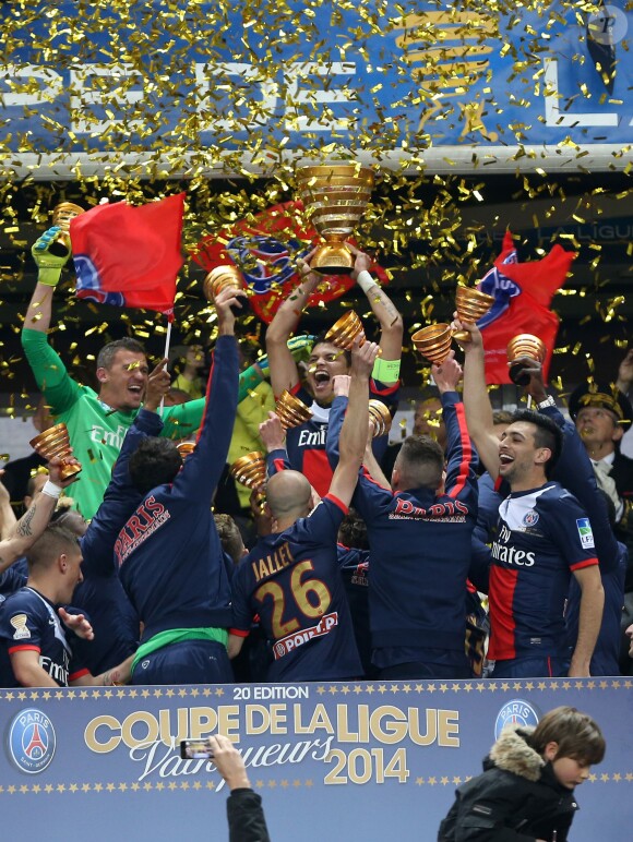 Finale de football de la Coupe de la Ligue, PSG - Lyon (2-1), au Stade de France à Paris le 19 avril 2014. 