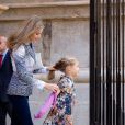  La princesse Letizia d'Espagne et Sofia lors de la messe de P&acirc;ques &agrave; Palma de Majorque le 20 avril 2014. 
