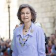  La reine Sofia lors de la messe de P&acirc;ques &agrave; Palma de Majorque le 20 avril 2014. 