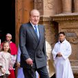  Le roi Juan Carlos lors de la messe de P&acirc;ques &agrave; Palma de Majorque le 20 avril 2014. 