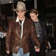 Johnny Depp emmène sa fiancée Amber Heard dans une librairie pour son anniversaire (28 ans) à New York, le 22 avril 2014.