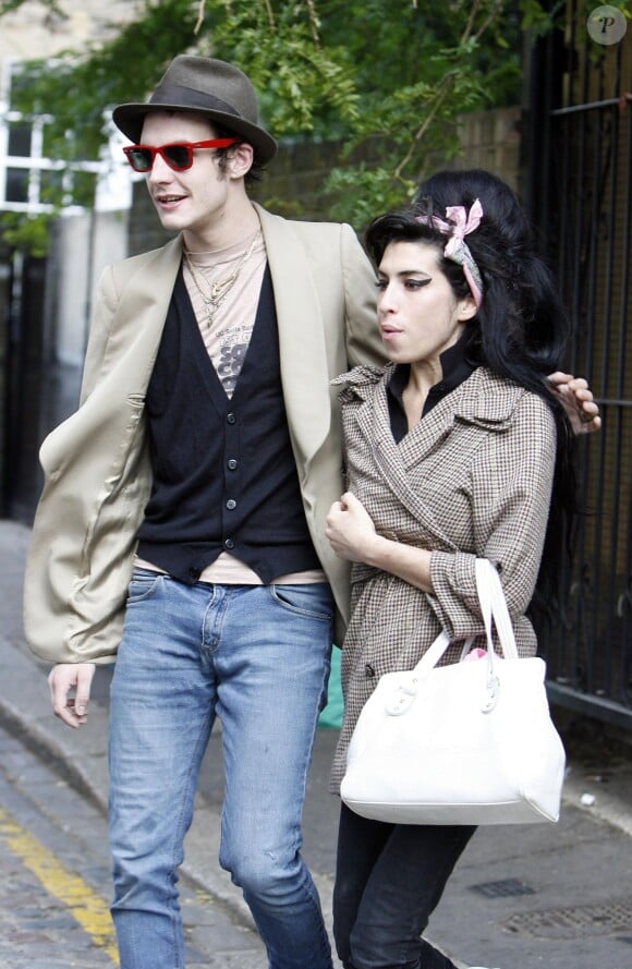 Amy Winehouse et Blake Fielder-Civil à Londres, le 9 juillet 2007. 