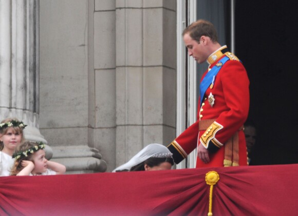 Kate Middleton et le prince Wiliam à Buckingham Palace, le 29 avril 2011.