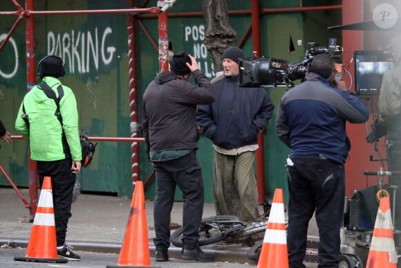 Richard Gere interprète le rôle d'un sans-abris dans son nouveau film "Time out of mind" qu'il tourne à New York, le 17 avril 2014.  Actor Richard Gere plays a homeless man in new film 'Time Out Of Mind' on the streets of New York City, USA, April 17th, 2014.17/04/2014 - New York