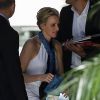Exclusif - La princesse Charlene de Monaco le 28 avril 2014 devant son hôtel à Los Angeles, où elle a promu le 26 le programme Learn to Swim de sa fondation et où elle devait recevoir le 29 le Children Champion Award des mains de l'actrice Reese Witherspoon.