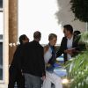 Exclusif - La princesse Charlene de Monaco le 28 avril 2014 devant son hôtel à Los Angeles, où elle a promu le 26 le programme Learn to Swim de sa fondation et où elle devait recevoir le 29 le Children Champion Award des mains de l'actrice Reese Witherspoon.