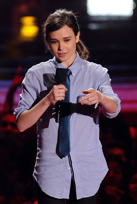 Ellen Page lors des MTV Movie Awards au Nokia Theatre de Los Angeles, le 13 avril 2014.