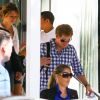 Le prince Harry quittant avec des amis leur hôtel à Miami le 1er mai 2014 pour se rendre à Memphis à l'occasion du mariage de Guy Pelly avec Elizabeth Wilson le 3 mai