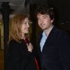 Natalia Vodianova enceinte et son compagnon Antoine Arnault - People au défilé de la collection Natalia pour Etam à la Bourse du Commerce à Paris, le 25 février 2014.