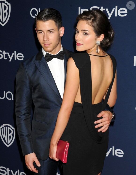 Nick Jonas et Olivia Culpo à Los Angeles, le 12 janvier 2014.