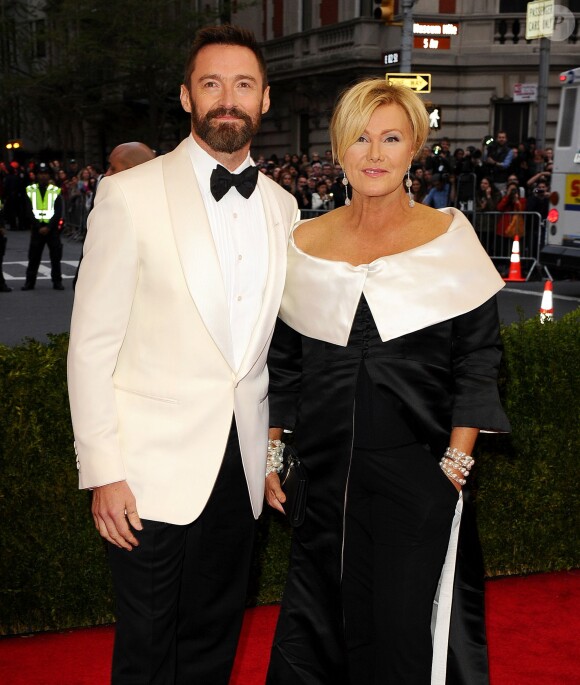 Hugh Jackman et sa femme Deborra-Lee Furness à la Soirée du Met Ball / Costume Institute Gala 2014: "Charles James: Beyond Fashion" à New York, le 5 mai 2014.