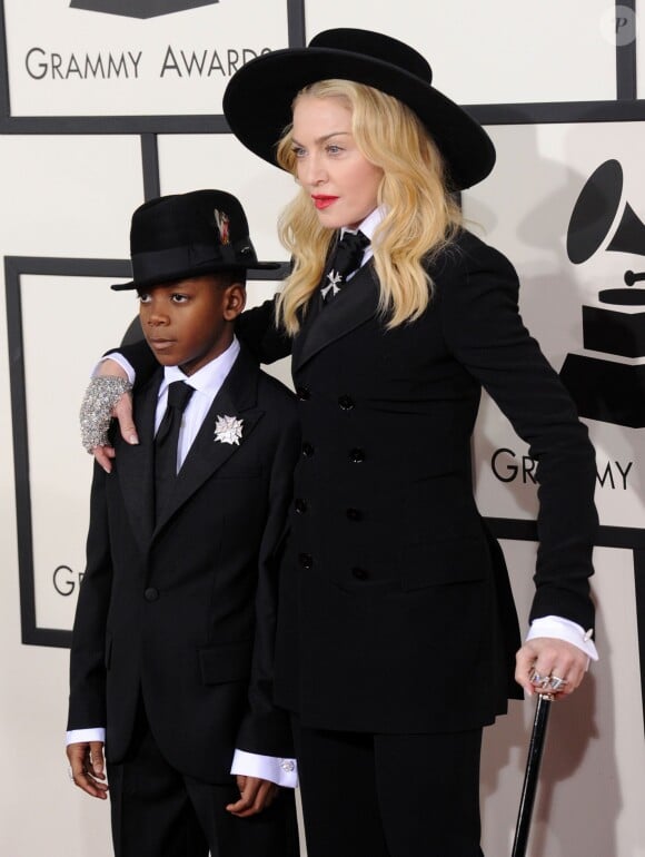 Madonna et son fils David Banda à Los Angeles, le 26 janvier 2014.