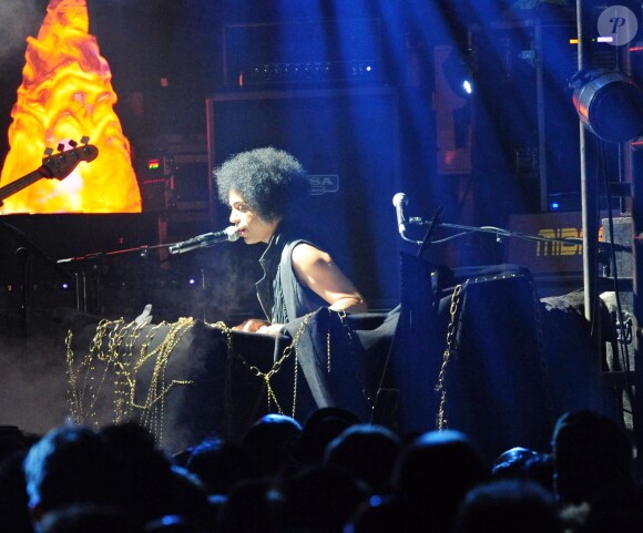 Prince en concert à Londres le 5 février 2014.