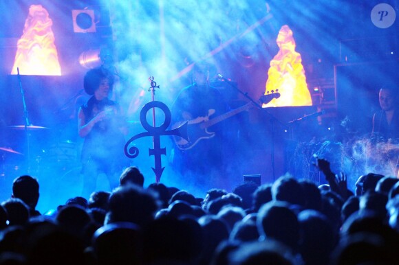 Prince en concert à Londres le 5 février 2014.