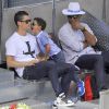 Cristiano Ronaldo et son fils Cristiano Jr. assistent au Master 1000 de Madrid le 8 mai 2014 à la Caja Magica de Madrid