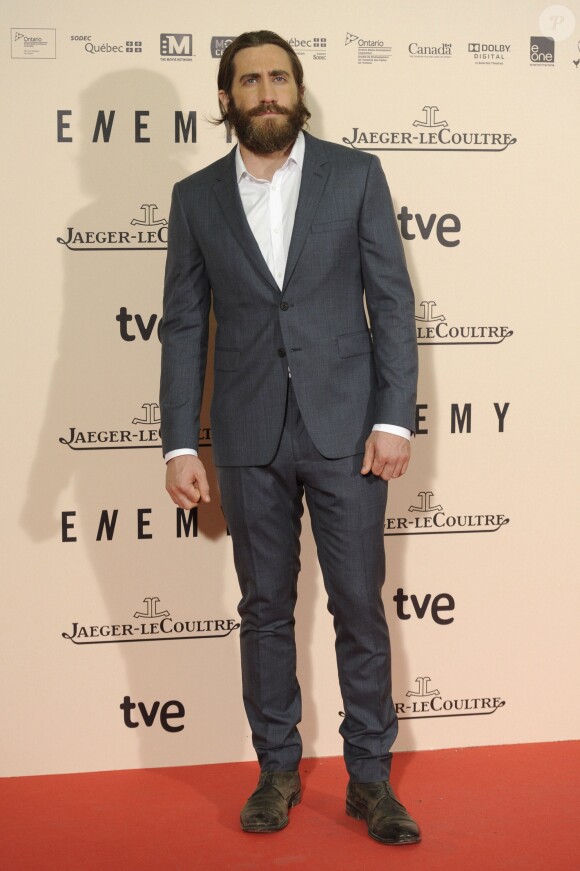 Jake Gyllenhaal à la premiere du film "Enemy" à Madrid en Espagne le 20 mars 2014