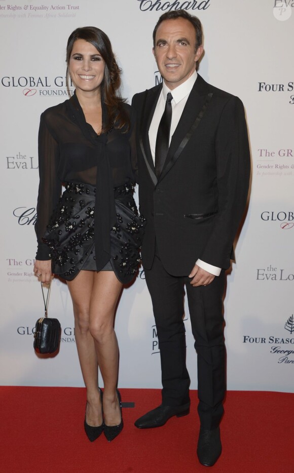 Karine Ferri et Nikos Aliagas à la 4e édition du Global Gift Gala au George V à Paris, le 13 mai 2013.