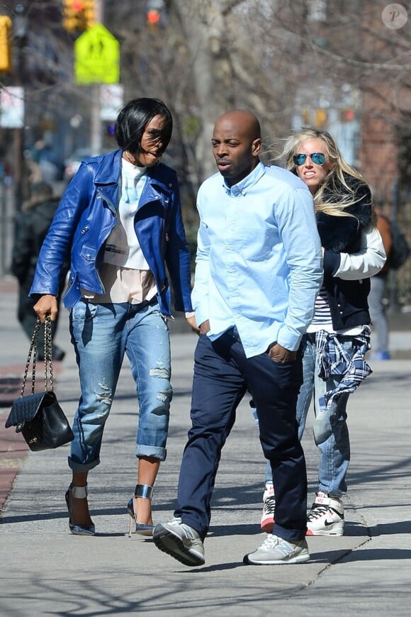 Kelly Rowland et Tim Witherspoon à New York, le 26 mars 2014.