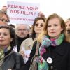 Claude Chirac, Saïda Jawad, Jane Birkin, Valérie Trierweiler - Marche de femmes pour appeler à la libération de jeunes filles enlevées par le groupe Boko Haram au Nigeria. Place du Trocadéro à Paris le 13 mai 2014.