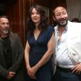 Florent Pagny, Kad Merad et son ex-femme Emmanuelle Cosso-Merad pour la sortie du livre "J'ai rencontré quelqu'un", à l'hôtel Belmont dans le 16e arrondissement à Paris, le 13 mai 2014.