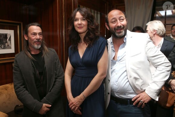 Florent Pagny, Kad Merad et son ex-femme Emmanuelle Cosso-Merad pour la sortie du livre "J'ai rencontré quelqu'un", à l'hôtel Belmont dans le 16e arrondissement à Paris, le 13 mai 2014.