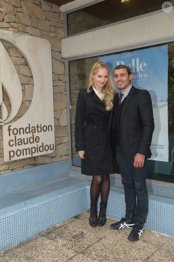 Exclu - Béatrice Rosen et Brahim Asloum, marraine et parrain de la Fondation Claude Pompidou, à Crédin dans le Morbihan, le 29 avril 2014.