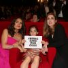 Salma Hayek, sa fille Valentina Pinault et Julie Gayet lors de l'hommage au cinéma d'animation et la présentations de "Kahlil Ghibran's The Prophet", lors du 67e Festival du film de Cannes le 17 mai 2014.