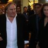 Gérard Depardieu et Jacqueline Bisset, accompagnés de Thierry Frémaux - Présentation de son film "Welcome to New York" au cinéma CineStar à l'heure du 67e Festival de Cannes le 17 mai 2014